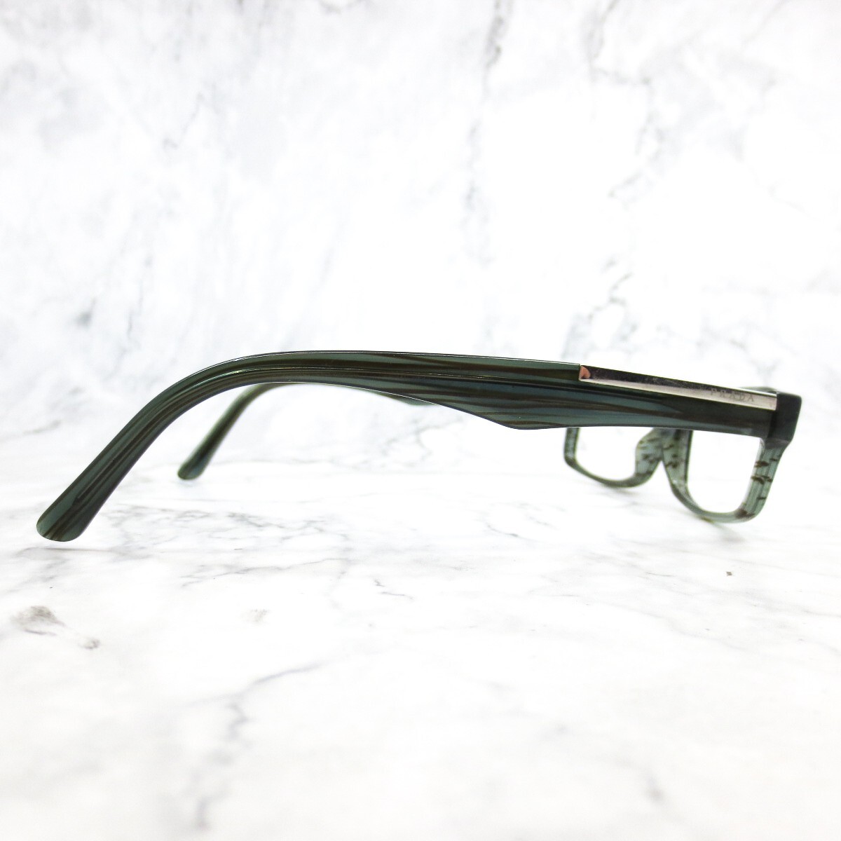 Prada VPR 01M ZXE-1O1 Eyeglasses Green Rectangle Full Rim