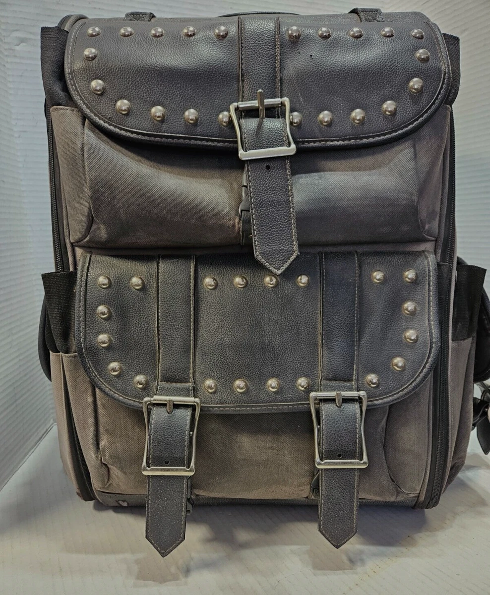 Unbranded Faux Leather with Studs Hard Shell Luggage Bag