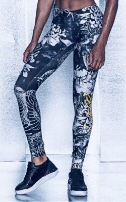LABELLAMAFIA Asian Flowers & Dragon Women's Premium Leggings Size Medium NWT