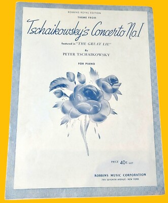 VTG Sheet Music ''Theme from Tschaikowsky's Concerto No. 1'' Robbins Royal Edition