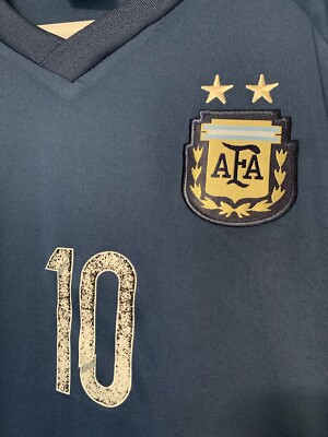 Messi #10 Long Sleeve Jersey Argentina Vintage Euro Size 28 Men's