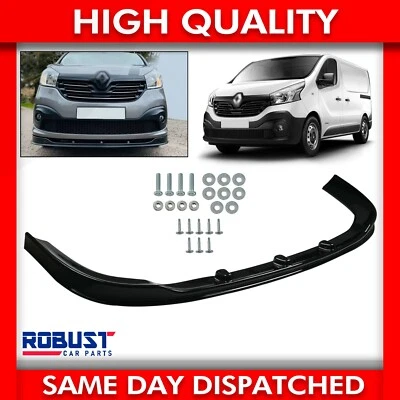 ROBUST CAR PARTS FOR RENAULT TRAFIC VAUXHALL VIVARO FRONT BUMPER LIP GLOSS BLACK SPLITTER SPOILER