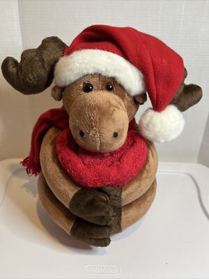 Jstuff Associates Plush Santa Reindeer Holding a Red Towel. Adorable!!