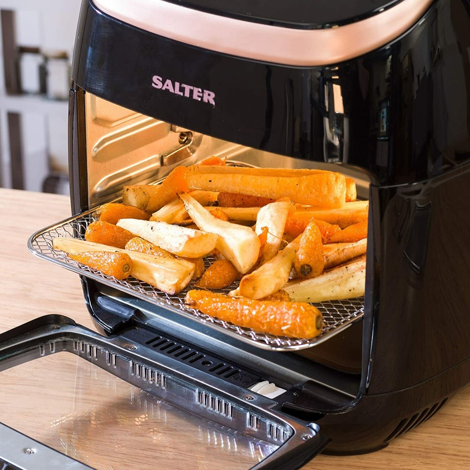 Rose Gold Pro 11L Digital Air Fryer Oven Rotisserie Chip Grill Toast