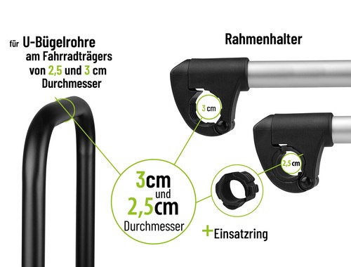 Eufab Strap Rahmenhalter lang Ø 25+30mm abschließbar für Fahrräder und E-Bikes - Bild 5 von 7