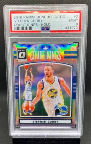 2016 Panini Donruss Optic Court Kings Holo Prizm STEPHEN CURRY PSA 9