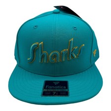 NWT Men's Fanatics San Jose Sharks Reverse Retro NHL Hockey Fitted Hat Cap 7 1/2