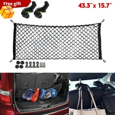 Trunk Bed Double-Layer Storage Nylon Mesh Cargo Net w/ Hooks SUV Car Accessories