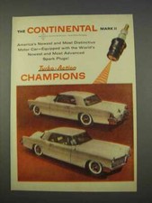 1955 Champion Spark Plugs Ad, Lincoln Continental