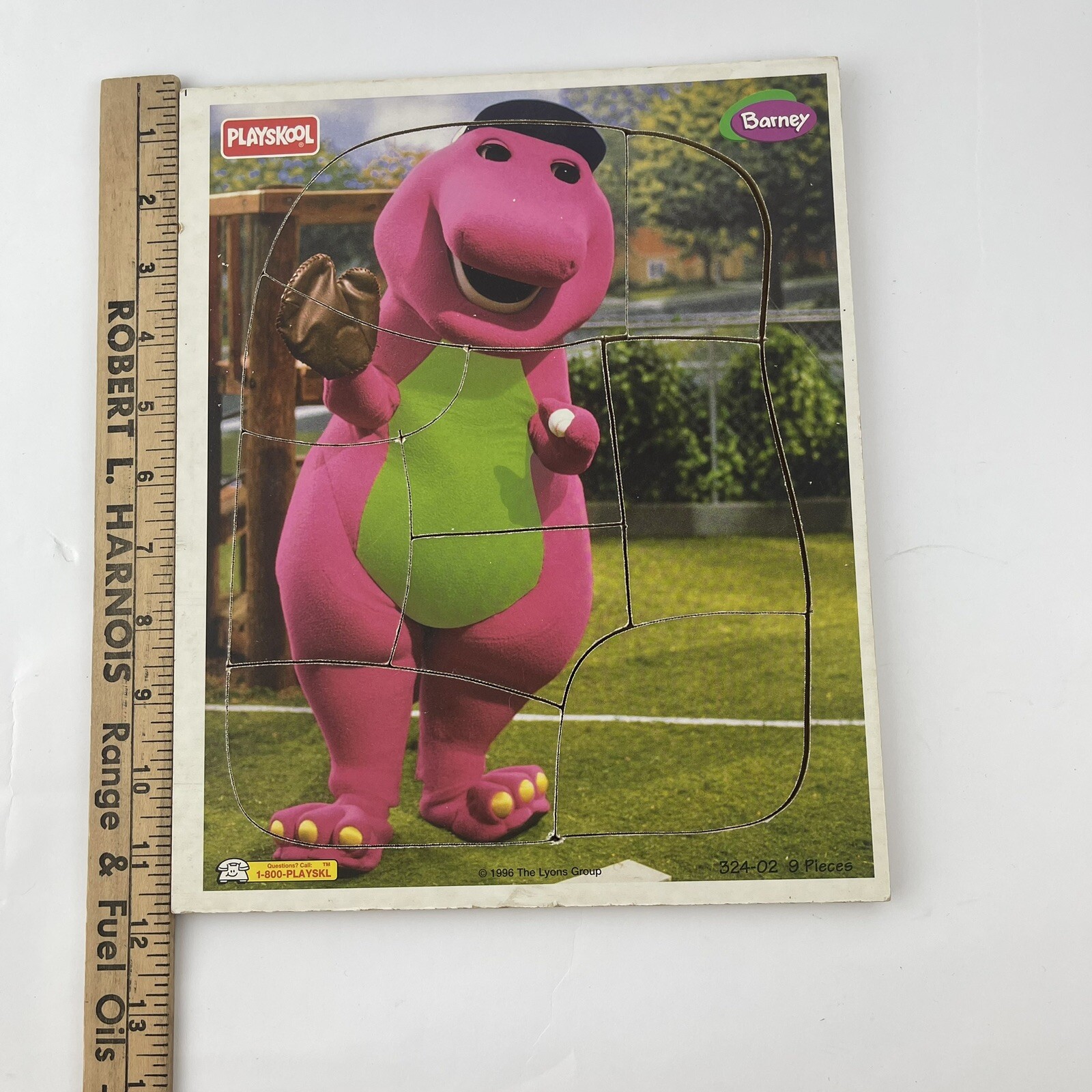 BARNEY Frame Tray Puzzle PLAYSKOOL Vintage 1996 Toy 9 Piece Cardboard ...