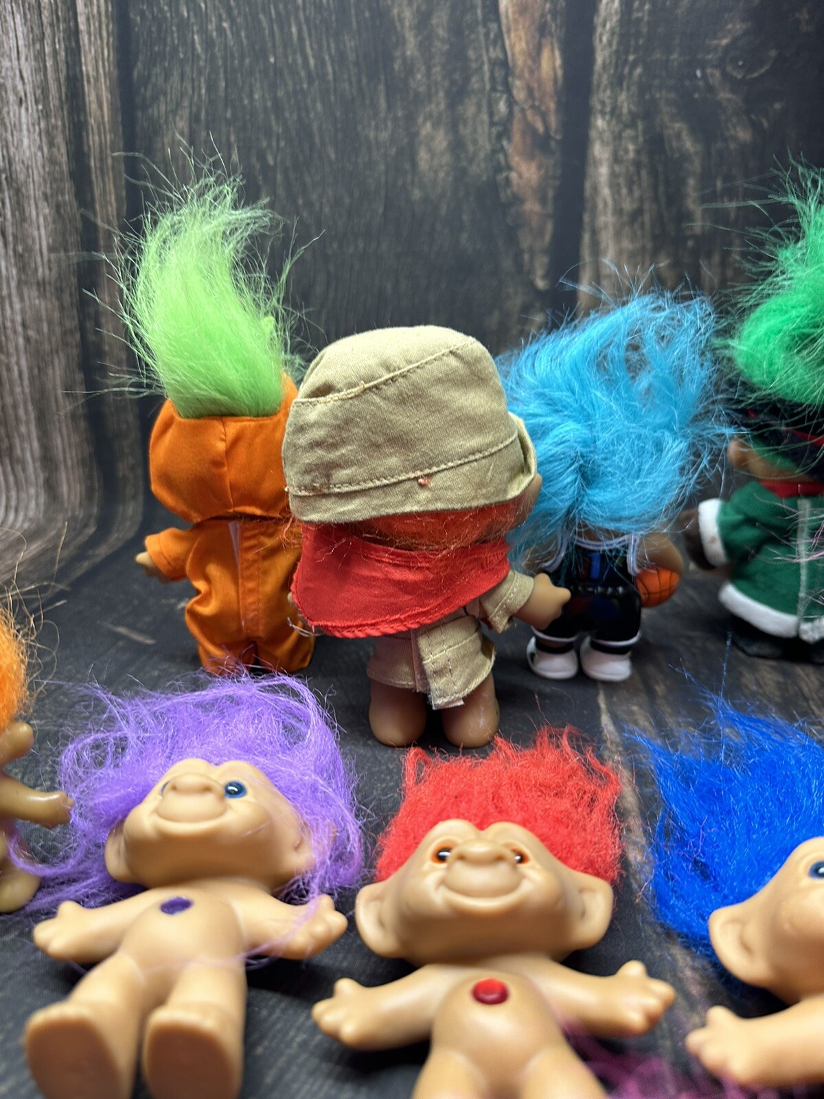 Trolls Poppy Rhinestone Vintage Lot of 12 TROLLS dolls rhinestone belly Christmas Halloween ...