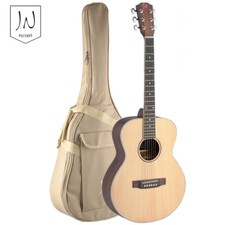 J.n Guitars Asyla Series Mini Auditorium Acoustic Travel Guitar With Gig Bag 