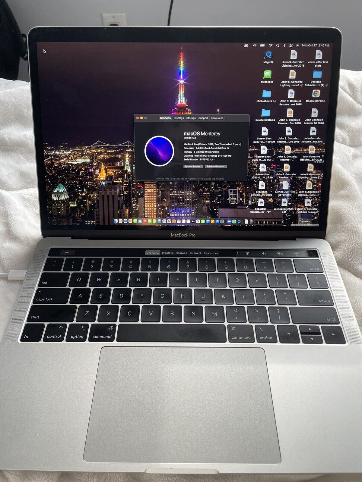 Macbook Pro 2019 13 inch With Touch Bar - Silver