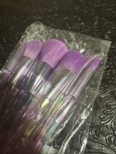 9 Piece Purple Holographic Makeup Brushes With Free Makeup Bag
