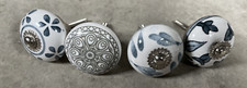 Vintage Porcelain Ceramic Drawer Cabinet Knobs Pulls 1.25" Arts Crafts Eclectic 