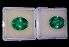 5-7 Ct Each Natural Certified Green Emerald Oval Cut Stunning Gemstone Pair