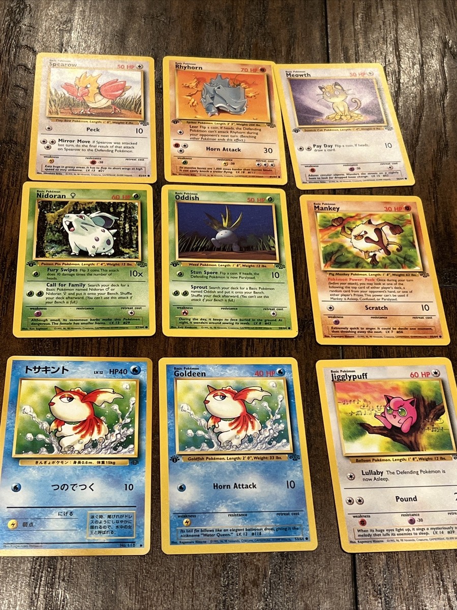 Lot of 9) Vintage 90s Pokemon Cards 1st Editions , Japanese And