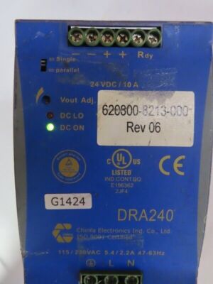 Chinfa Electronics DRA240 DRA240-24A Power Supply