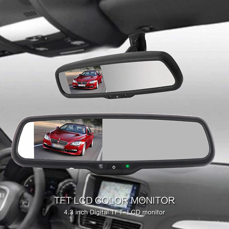 Cámara de reversa de estacionamiento e marcha atrás + monitor de espejo retrovisor de 4,3" OEM visión nocturna Foto 4 de 4