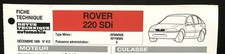 Revue technique Rover 220