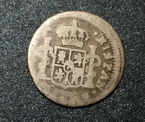 1813 Mexico Mint 1/2 Reale Milled Bust Ferdinand VII Foreign Silver Error Coin - Picture 6 of 7