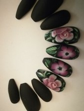 Pressonnails, falsenails, handpaintednails, nail art, nails, nail art, floral