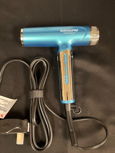 BabylissPRO Nano Titanium BNTC9200 Silver Blue Electric Professional Hair Dryer - Zdjęcie 3 z 12