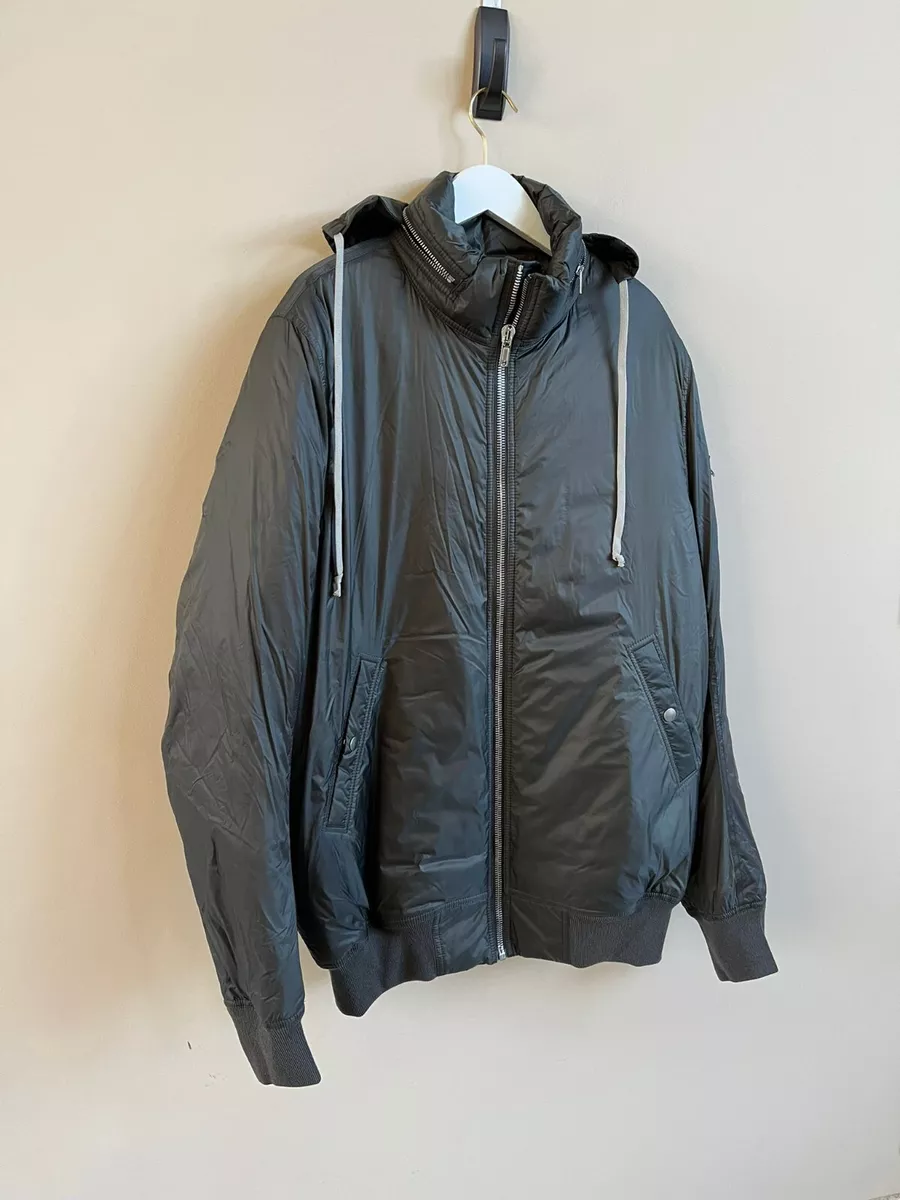 Rick Owens , Down Zipped Hood Bomber Jacket in Dark Dust , BNWT 46