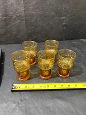 Libbey Country Garden vintage drinking glass lot of 5 of the 4" juice glasses