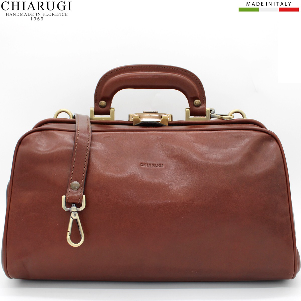 CHIARUGI Made in Italy Tuscan vegetable tanned leather doctor bag