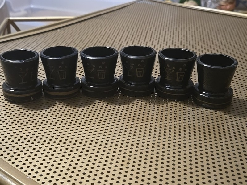 Vintage Set Of 6 Shot Glasses, Tilso Japan Estate #JJ 89