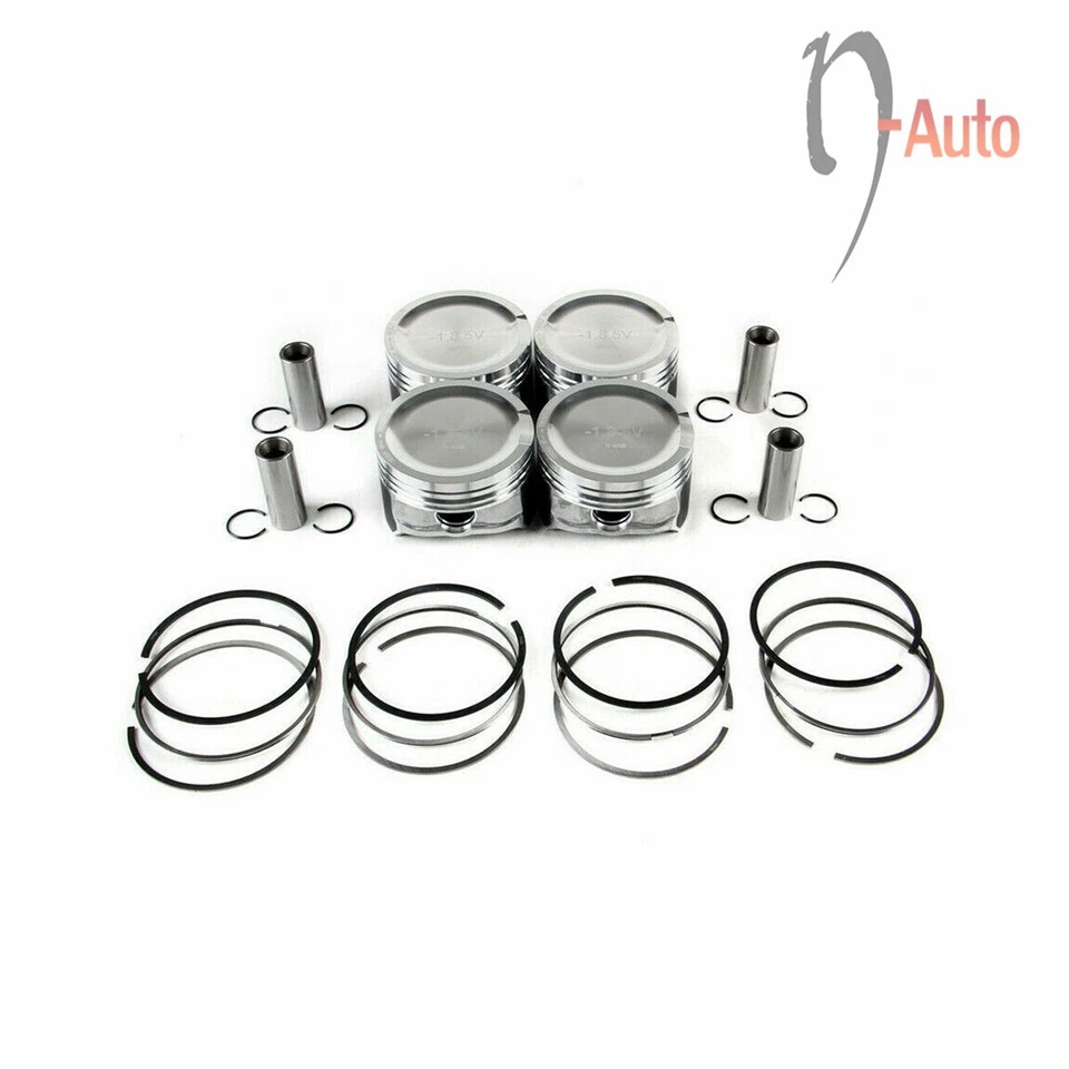 Pistón de 4 piezas 1,8T con juego de anillos apto para VW GOLF/GTI MK4 AUDI A3 A4 TT Foto 4 de 4