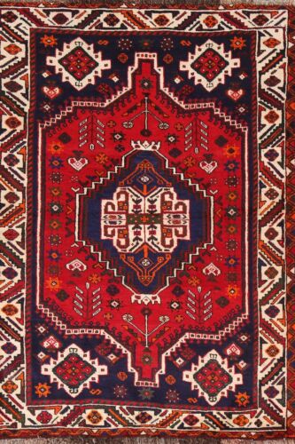 Area Rug Oriental Hand Knotted Carpet Geometric Wool Vintage Traditional Tribal 