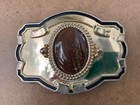 Tiger’s Eye Gemstone Belt Buckle, Gold New ListingVintage 1980s Men’s Western Polished