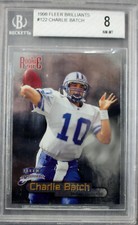 Charlie Batch RC Steelers Eagles 1998 Fleer Brilliants Rookie Card #122 BGS 8