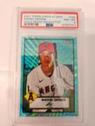 2021 Topps Chrome Shohei Ohtani Platinum Anniversary Aqua Wave Ref #192   PSA 8