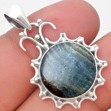 Natural Blue Aragonite 925 Sterling Silver Pendant Jewelry P-1249