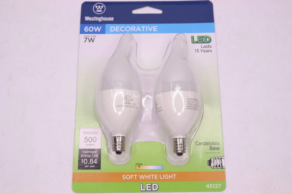 Westinghouse Lighting LED Light Bulb 7 Watt C13 Soft White 45127 - Image 3 of 3