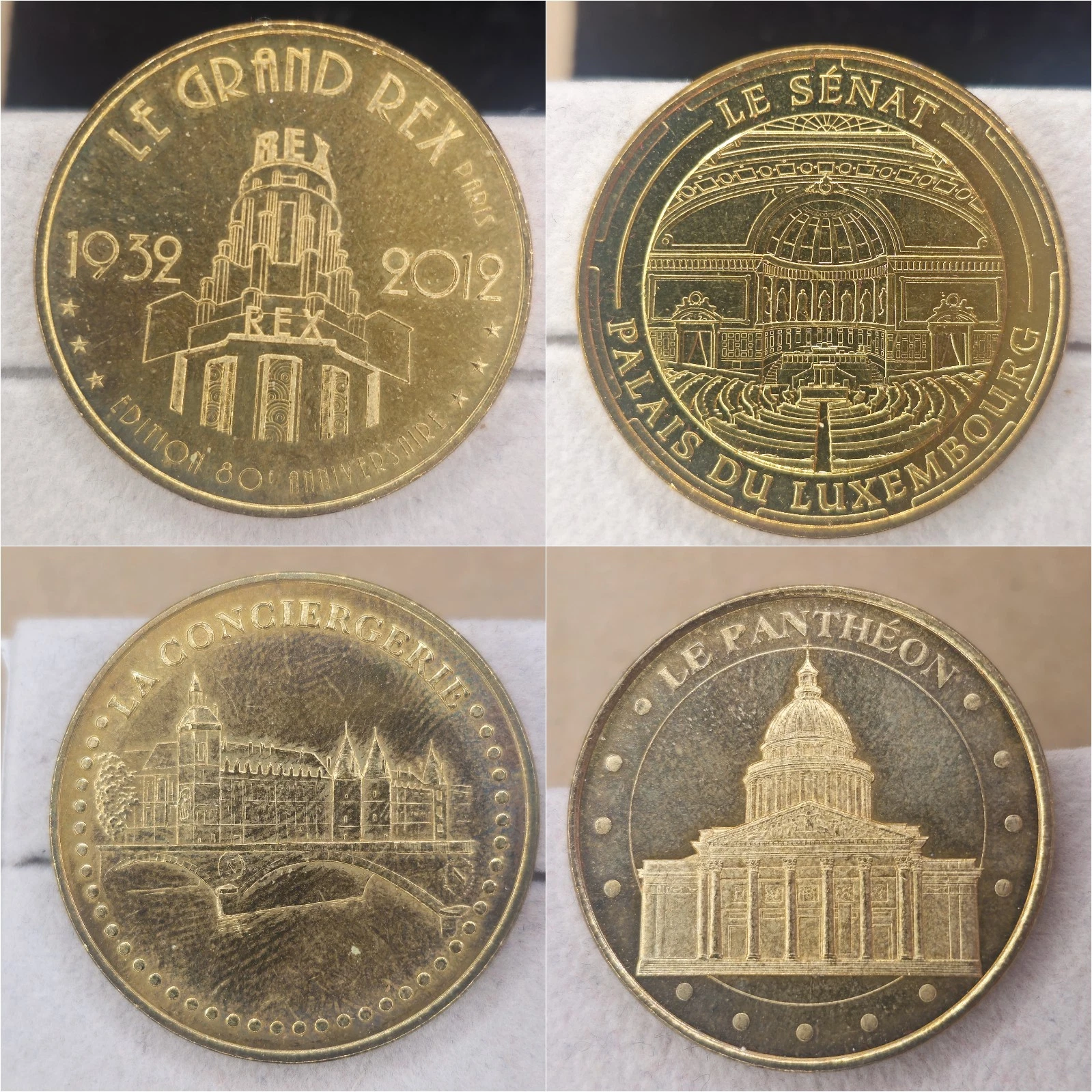 Paris 75 Monuments- Lot Jetons Touristiques Médailles Souvenirs Monnaie de Paris