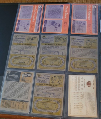 1970's Football Cards Sheet Of 9 #1 - Picture 2 of 2