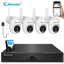 JENNOV 5MP PTZ Security Camera System Wireless Audio Outdoor Home 10CH WiFi NVR