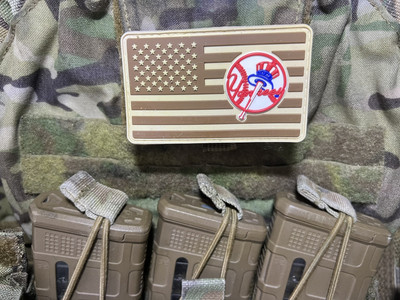 Military Combat American Flag New York Yankees PVC Patch W Vlcro