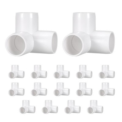 16Pcs 3/4'' Elbow Fitting, SCH40 3-Way Tee Furniture Grade Pipe Fitting