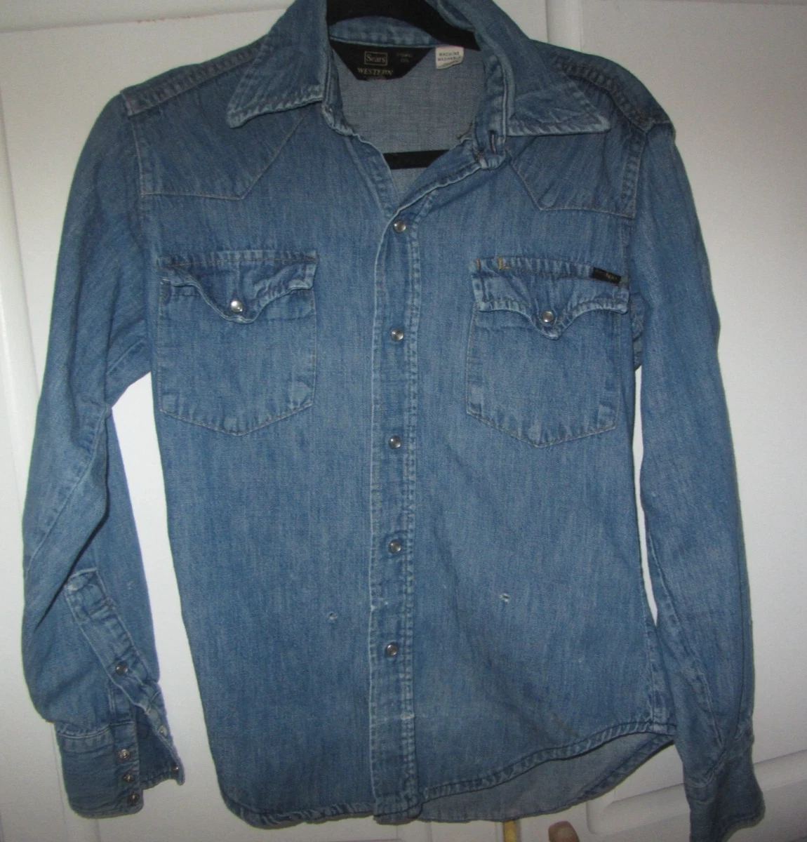Sears Denim Casual Button-Down Shirts for Men for sale | eBay