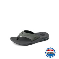 Reef Fanning Men's Flip Flops Bottle Opener Arch Support Grey/Black Size 10