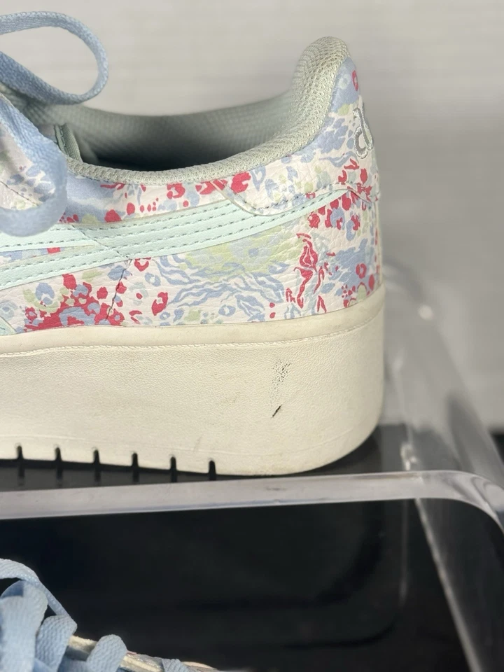 Zapatillas de plataforma ASICS con estampado floral azul claro rosa para mujer talla 10,5 Foto 4 de 4