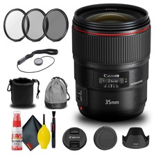 Canon EF 35mm f/1.4L II USM Lens (9523B002) + Filter Kit + Cap Keeper + More