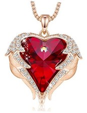 Christmas Gifts for Women Angel Rose Gold-01 07-Jan. July Ruby Red Birthstone
