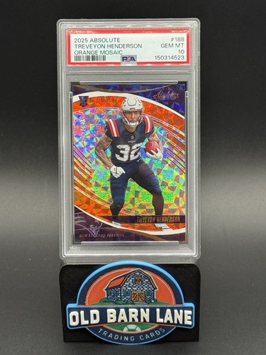 2025 Panini Absolute - TreVeyon Henderson #188 Orange Mosaic /825 (RC) PSA 10!