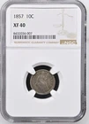 1857 10C Seated Liberty Half Dime NGC XF40 Silver